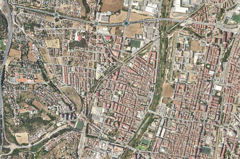 Ortofoto actual del núcleo de Canovelles