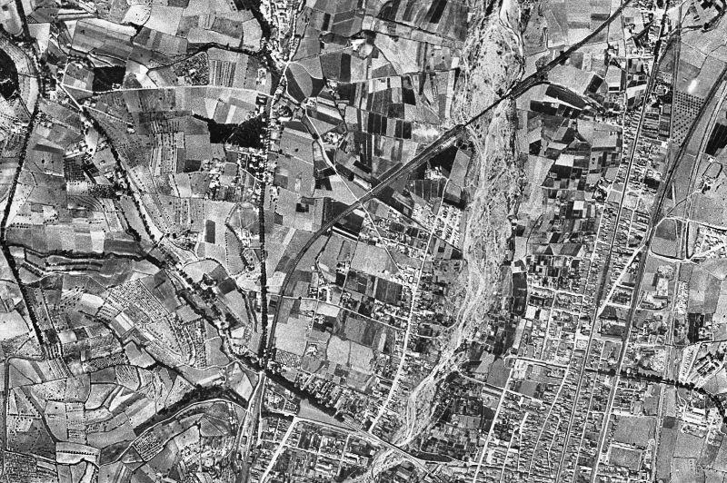 Ortofoto de 1956-1957 del núcleo de Canovelles