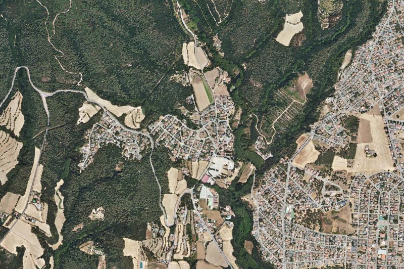 Ortofoto actual del núcleo de Cànoves i Samalús