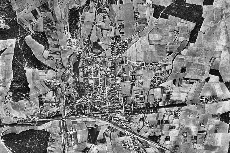 Ortofoto de 1956-1957 del núcleo de Cardedeu