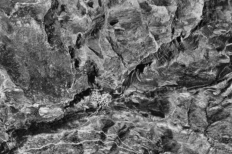 Ortofoto de 1956-1957 del núcleo de Castellar de n'Hug
