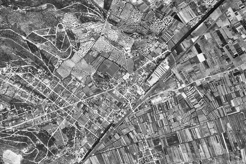 Ortofoto de 1956-1957 del núcleo de Castelldefels