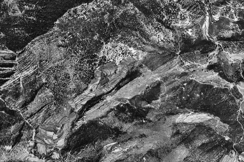 Ortofoto de 1956-1957 del núcleo de Castell de l'Areny