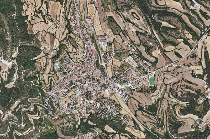 Ortofoto actual del núcleo de Castellterçol