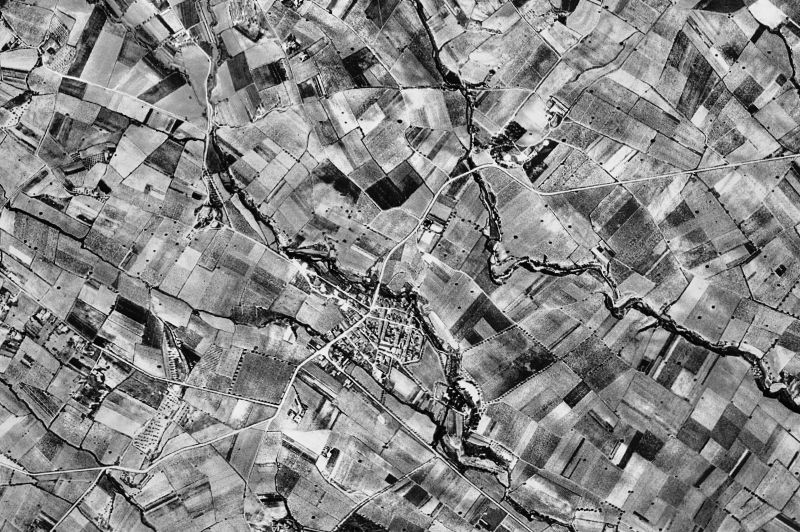 Ortofoto de 1956-1957 del núcleo de Castellví de la Marca