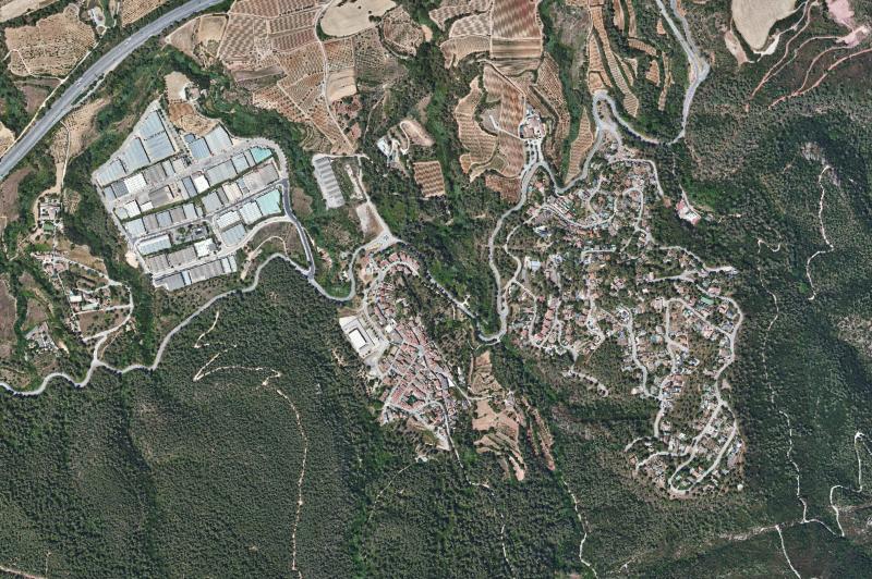 Ortofoto actual del núcleo de Castellví de Rosanes