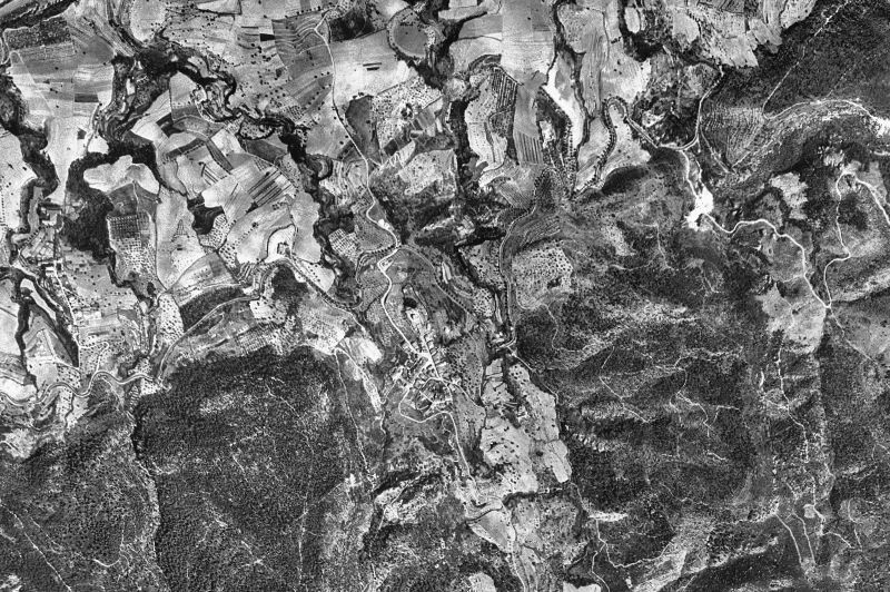Ortofoto de 1956-1957 del núcleo de Castellví de Rosanes