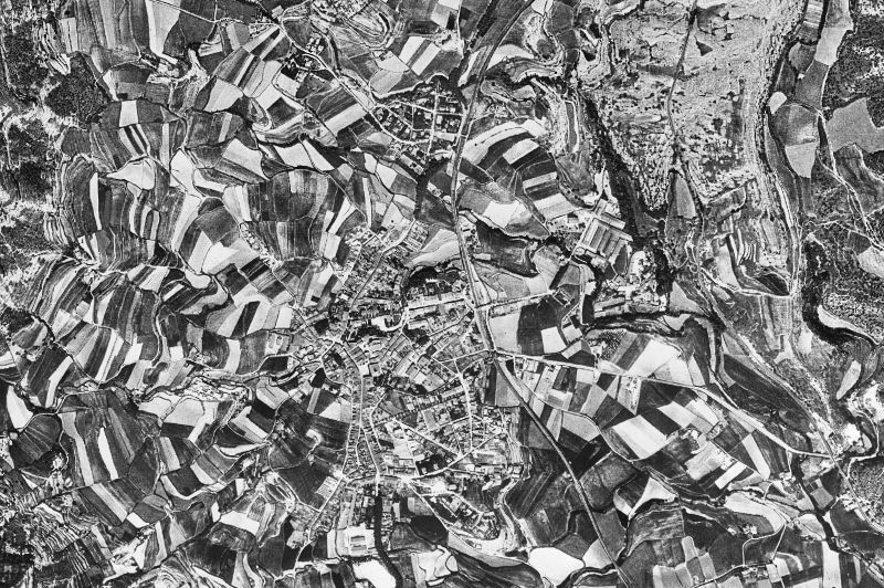 Ortofoto de 1956-1957 del núcleo de Centelles