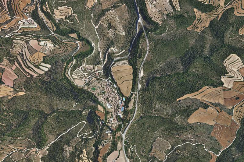 Ortofoto actual del núcleo de Copons