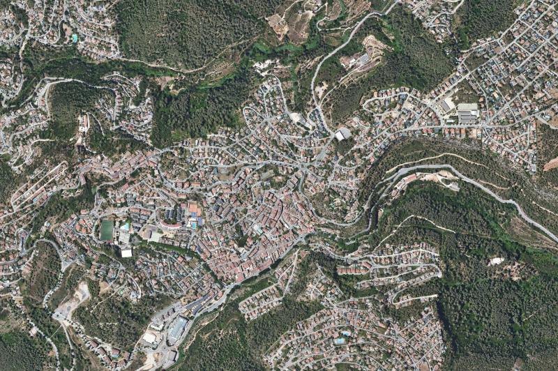 Ortofoto actual del núcleo de Corbera de Llobregat