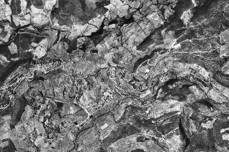 Ortofoto de 1956-1957 del núcleo de Corbera de Llobregat