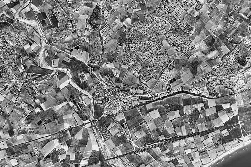 Ortofoto de 1956-1957 del núcleo de Cubelles