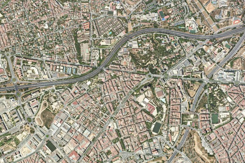 Ortofoto actual del núcleo de Esplugues de Llobregat