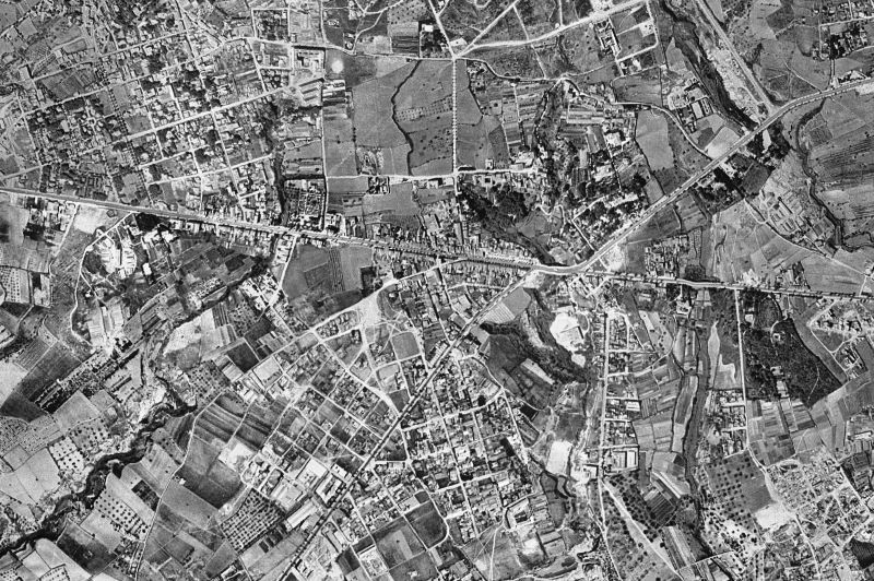 Ortofoto de 1956-1957 del núcleo de Esplugues de Llobregat