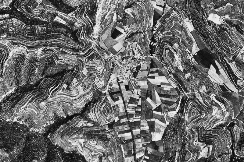 Ortofoto de 1956-1957 del núcleo de L'Estany