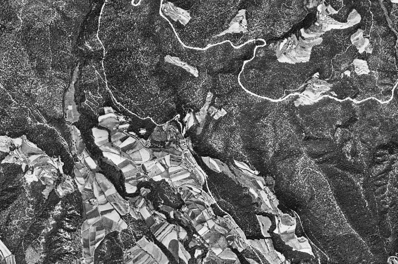 Ortofoto de 1956-1957 del núcleo de Fogars de Montclús