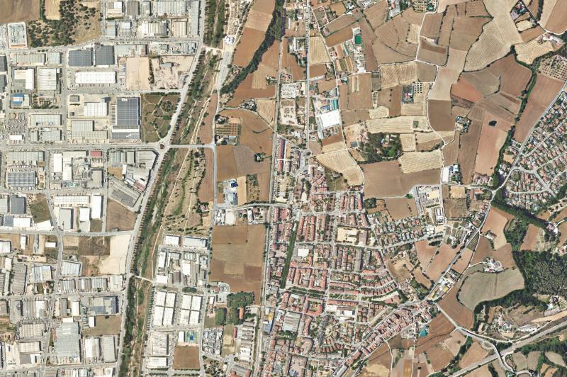 Ortofoto actual del núcleo de Les Franqueses del Vallès