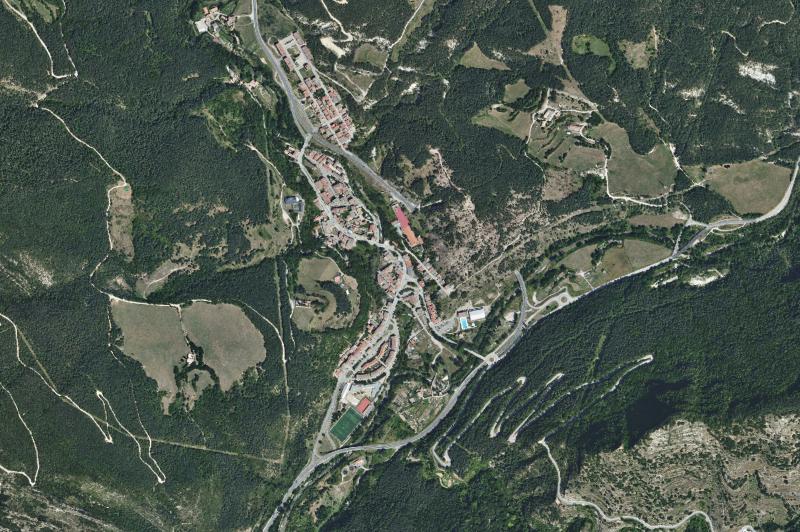 Ortofoto actual del núcleo de Guardiola de Berguedà
