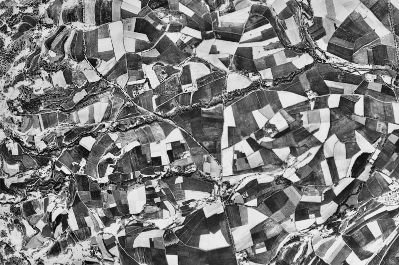 Ortofoto de 1956-1957 del núcleo de Gurb