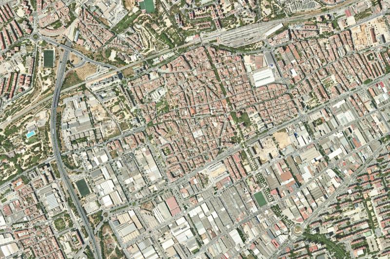 Ortofoto actual del núcleo de L'Hospitalet de Llobregat