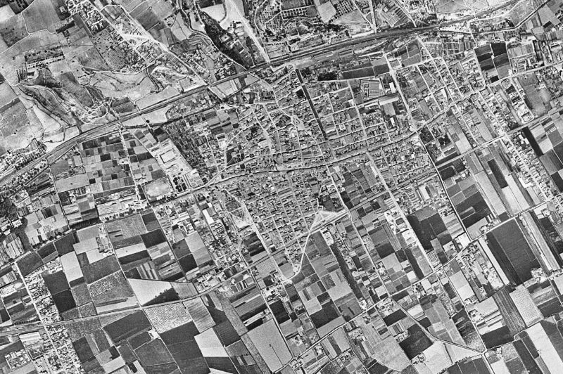 Ortofoto de 1956-1957 del núcleo de L'Hospitalet de Llobregat