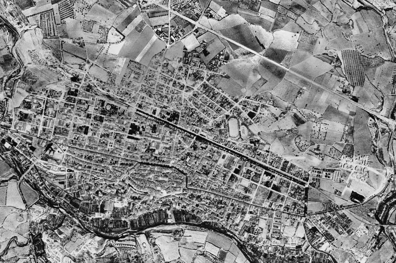 Ortofoto de 1956-1957 del núcleo de Igualada
