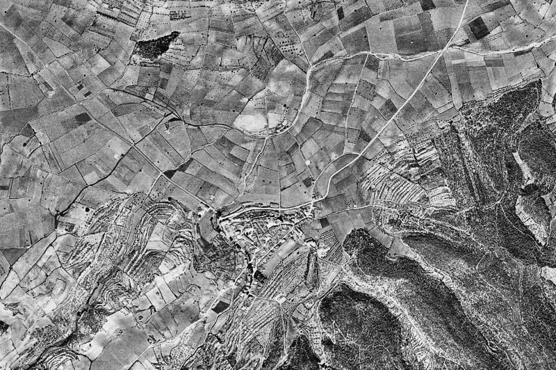 Ortofoto de 1956-1957 del núcleo de La Llacuna