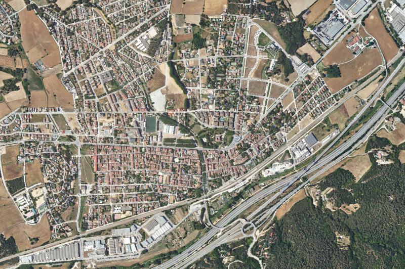Ortofoto actual del núcleo de Llinars del Vallès