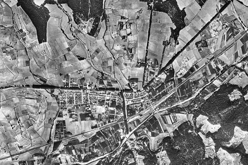 Ortofoto de 1956-1957 del núcleo de Llinars del Vallès