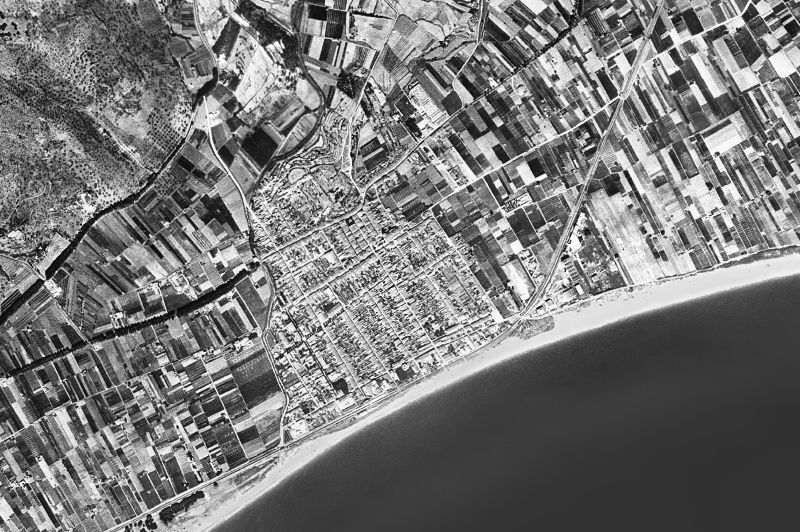 Ortofoto de 1956-1957 del núcleo de Malgrat de Mar