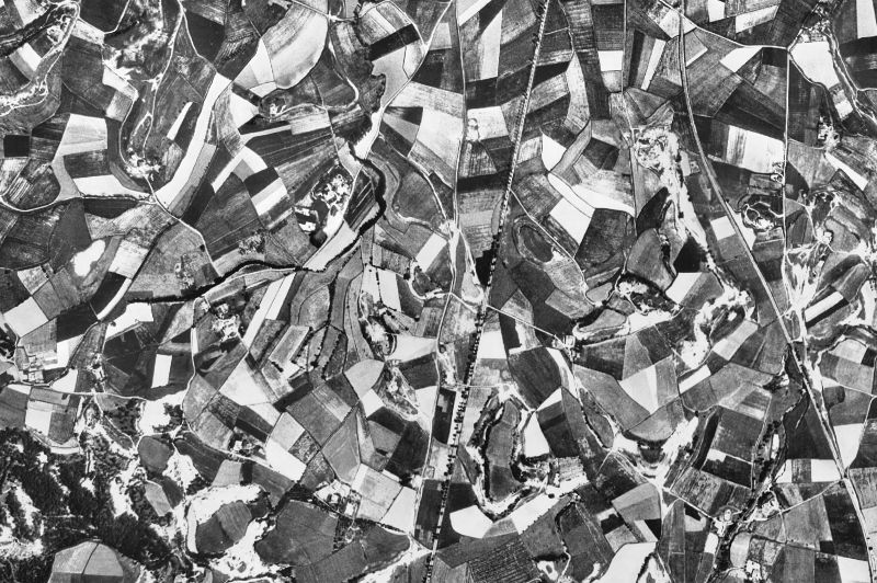 Ortofoto de 1956-1957 del núcleo de Malla