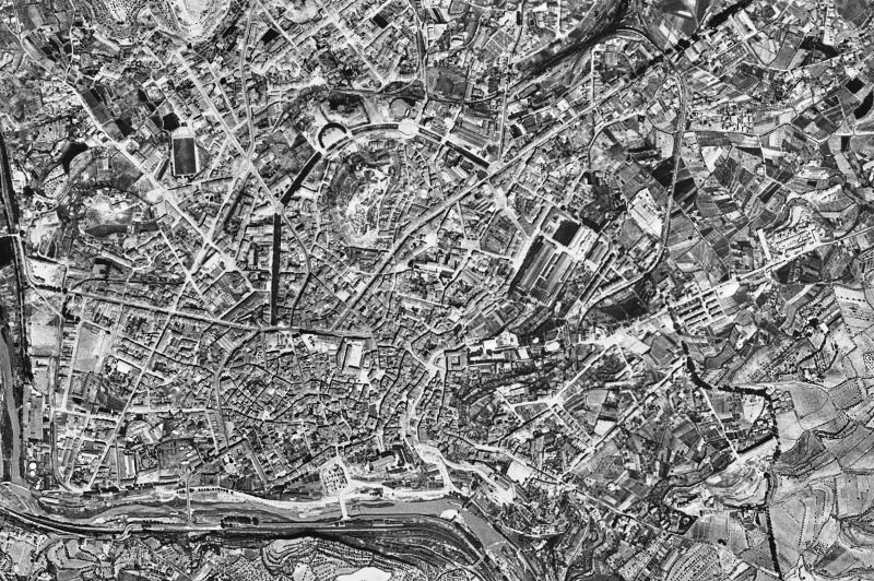 Ortofoto de 1956-1957 del núcleo de Manresa