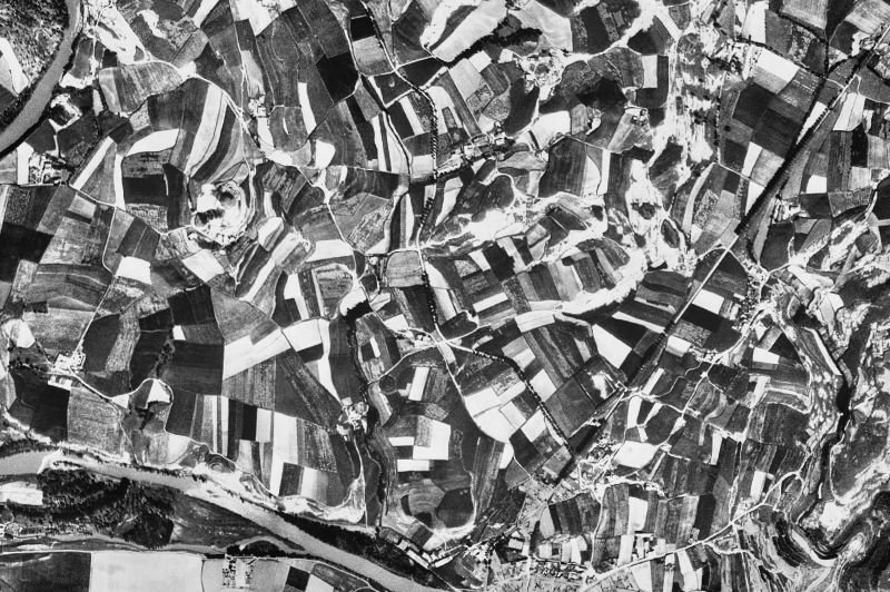 Ortofoto de 1956-1957 del núcleo de Les Masies de Roda