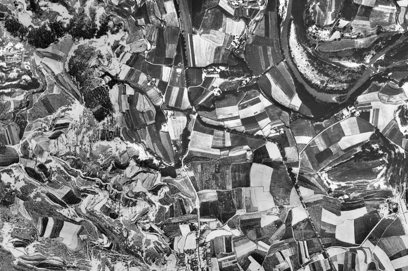 Ortofoto de 1956-1957 del núcleo de Les Masies de Voltregà