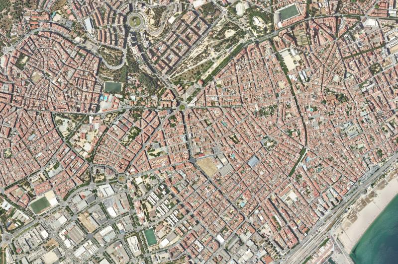 Ortofoto actual del núcleo de Mataró