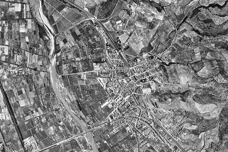 Ortofoto de 1956-1957 del núcleo de Molins de Rei