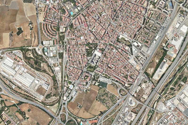 Ortofoto actual del núcleo de Mollet del Vallès