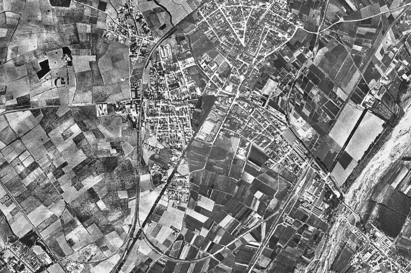 Ortofoto de 1956-1957 del núcleo de Mollet del Vallès