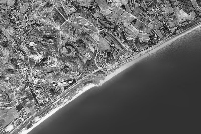 Ortofoto de 1956-1957 del núcleo de Montgat