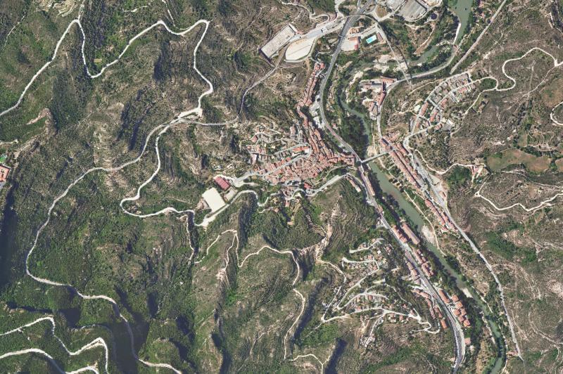 Ortofoto actual del núcleo de Monistrol de Montserrat