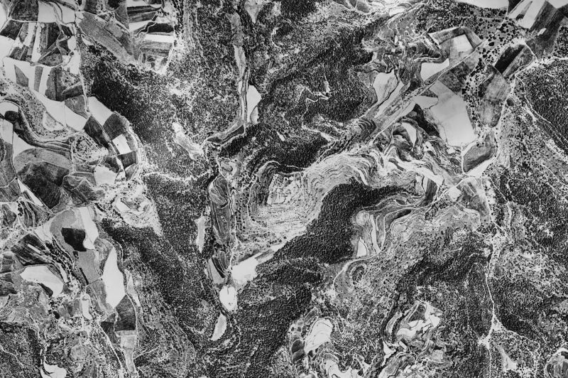 Ortofoto de 1956-1957 del núcleo de Montclar