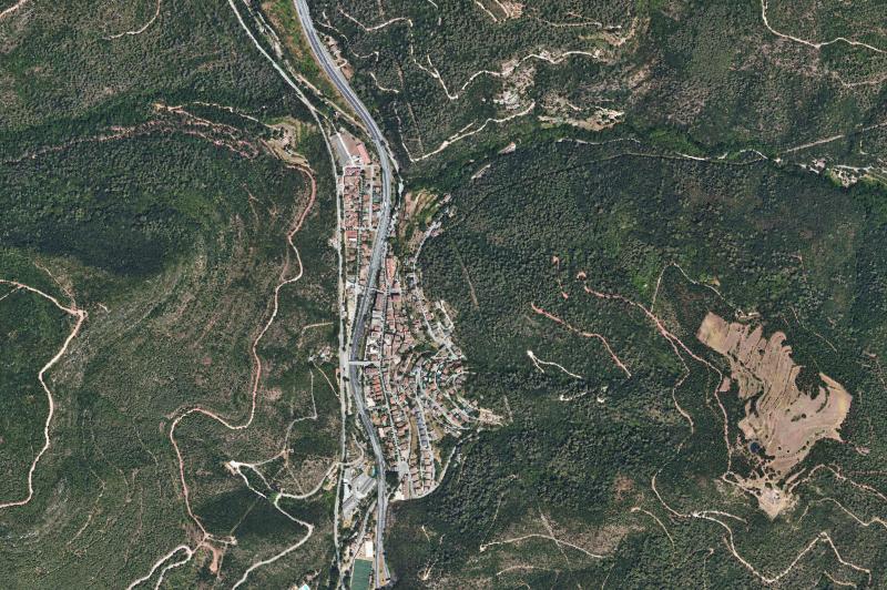 Ortofoto actual del núcleo de Figaró-Montmany