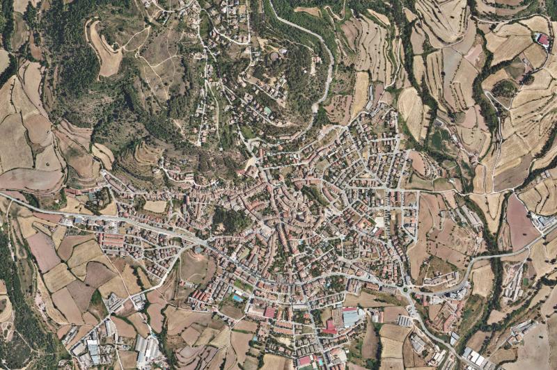 Ortofoto actual del núcleo de Moià