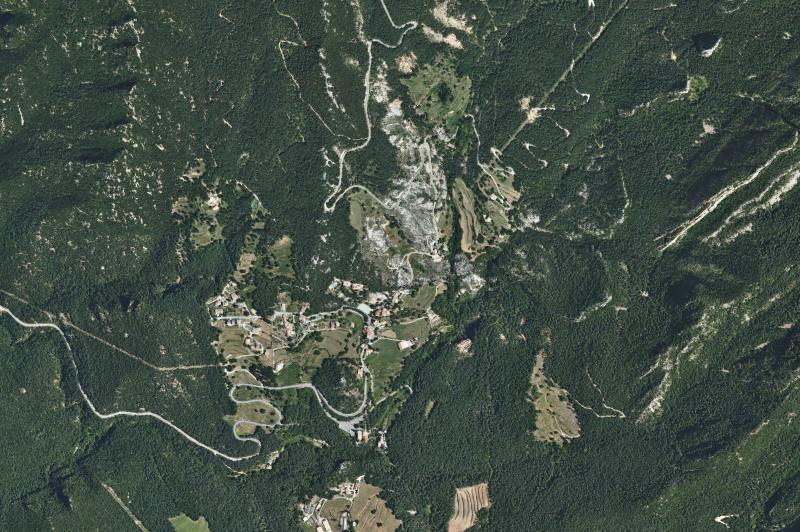 Ortofoto actual del núcleo de La Nou de Berguedà