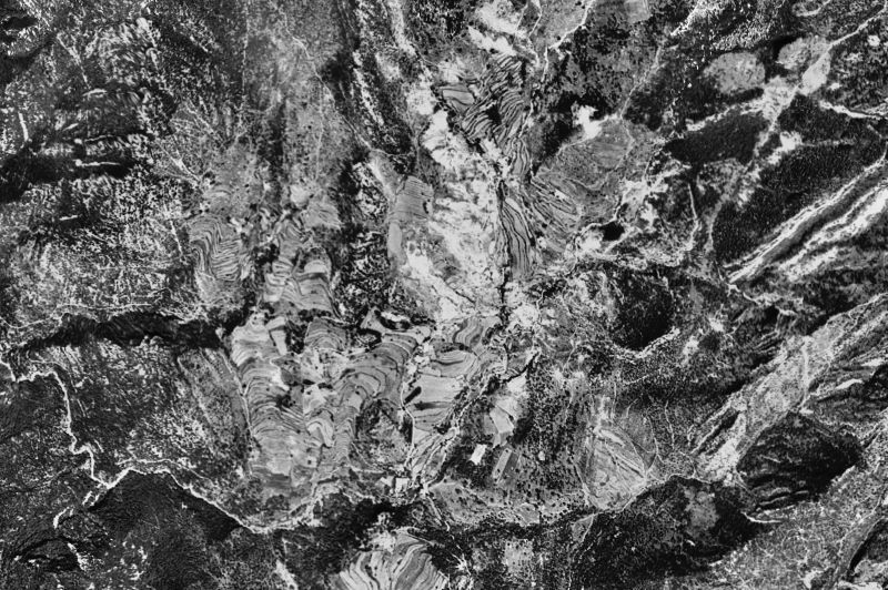 Ortofoto de 1956-1957 del núcleo de La Nou de Berguedà