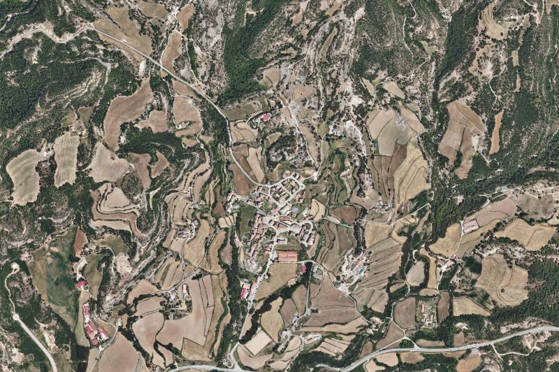 Ortofoto actual del núcleo de Olvan
