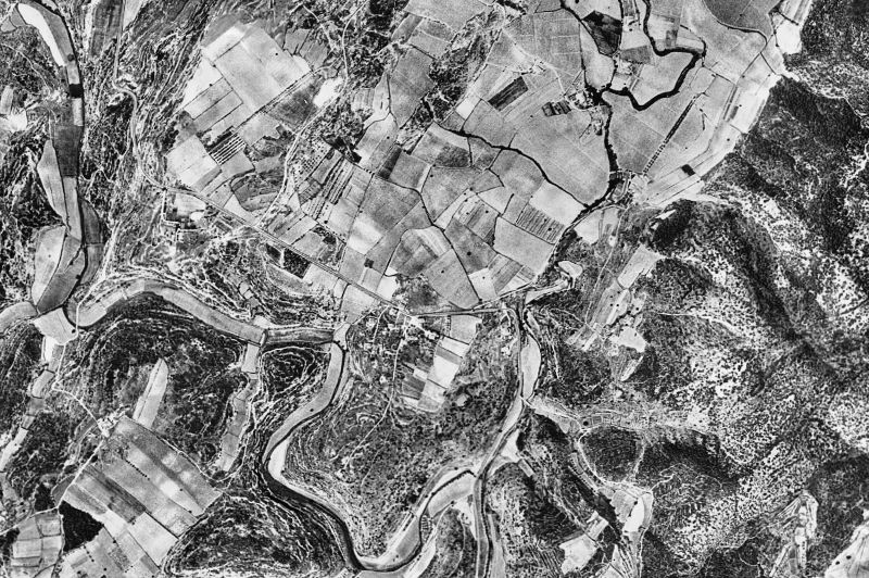 Ortofoto de 1956-1957 del núcleo de Olèrdola