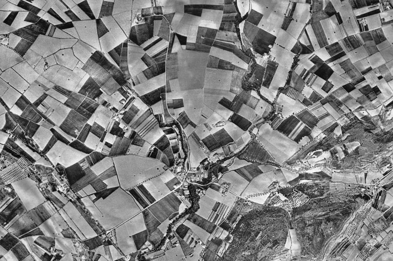 Ortofoto de 1956-1957 del núcleo de Pacs del Penedès