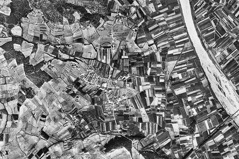 Ortofoto de 1956-1957 del núcleo de Palafolls