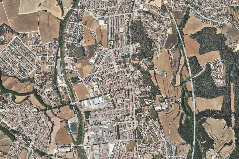 Ortofoto actual del núcleo de Palau-solità i Plegamans